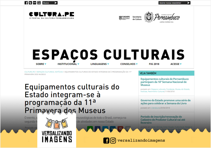 Equipamentos culturais do Estado integram-se à programação da 11ª Primavera dos Museus